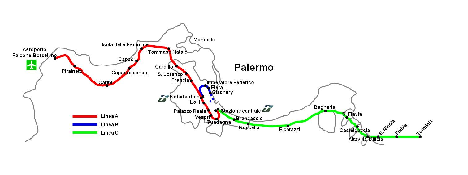 Palermo Metropolitana Map